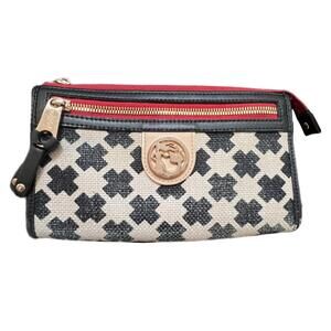 Spartina Linen & Leather Ellis Square Tassel Wristlet